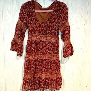 Blue Bird Boho Prairie Dress Size Medium
